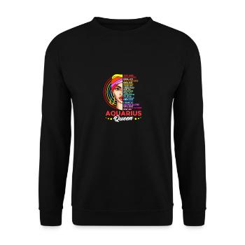 Sternzeichen Wassermann - Unisex Pullover - Schwarz - Vorne - Alina (178cm) & Michal (187cm)