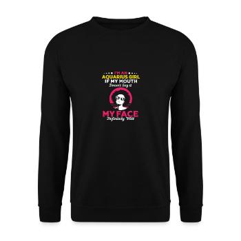 Sternzeichen Wassermann - Unisex Pullover - Schwarz - Vorne - Alina (178cm) & Michal (187cm)