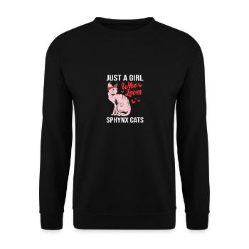 Sphynx - Unisex Sweatshirt - black - Front - Alina (178cm) & Michal (187cm)