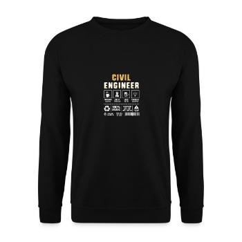 Civil Engineer Construction Site Construction Worker - Unisex Sweatshirt - black - Front - Alina (178cm) & Michal (187cm)
