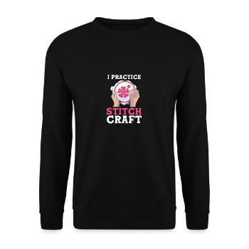 Cross Stitch - Unisex Sweatshirt - black - Front - Alina (178cm) & Michal (187cm)