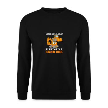 Baustelle Baggerfahrer Baggern - Unisex Pullover - Schwarz - Vorne - Alina (178cm) & Michal (187cm)
