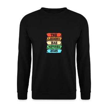 Retirement 2025 Pensioner Pension Pensioner - Unisex Sweatshirt - black - Front - Alina (178cm) & Michal (187cm)