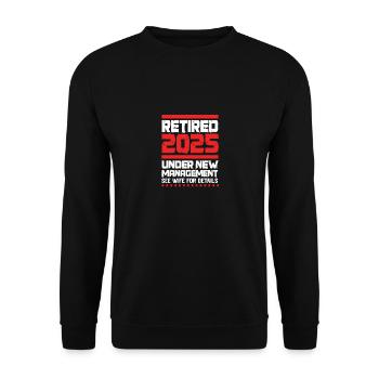 Pension 2025 Retraite 2025 Retraité Retraité Retraité - Sweat-shirt Unisexe - noir - Devant - Alina (178cm) & Michal (187cm)
