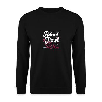Pension 2025 Retirement 2025 Pensioner Pensioner Pensioner - Unisex Sweatshirt - black - Front - Alina (178cm) & Michal (187cm)