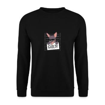 Pinscher nain - Sweat-shirt Unisexe - noir - Devant - Alina (178cm) & Michal (187cm)