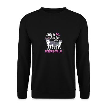 Border Collie - Unisex Sweatshirt - black - Front - Alina (178cm) & Michal (187cm)