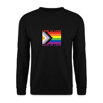 LOVE IS LOVE - Unisex Sweatshirt - black - Front - Alina (178cm) & Michal (187cm)