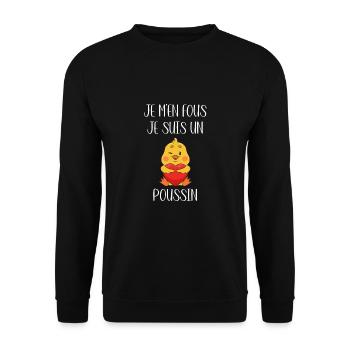 I don't care I'm a chick humor chicks - Unisex Sweatshirt - black - Front - Alina (178cm) & Michal (187cm)
