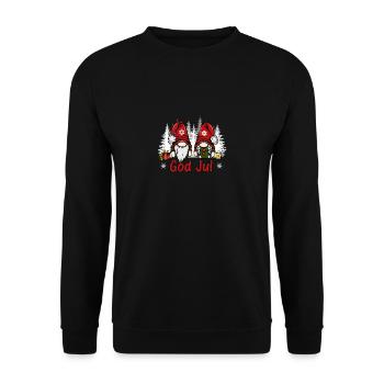 God Jul Julenisser Nisser Weihnachten Danmark - Unisex Pullover - Schwarz - Vorne - Alina (178cm) & Michal (187cm)