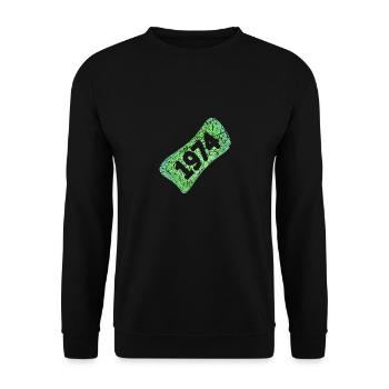 1974 - Unisex Pullover - Schwarz - Vorne - Alina (178cm) & Michal (187cm)