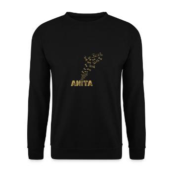 Angeln Anita - Unisex Pullover - Schwarz - Vorne - Alina (178cm) & Michal (187cm)