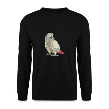 Graupapagei - Unisex Pullover - Schwarz - Vorne - Alina (178cm) & Michal (187cm)