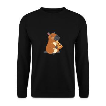 Capybara à la pizza - Sweat-shirt Unisexe - noir - Devant - Alina (178cm) & Michal (187cm)