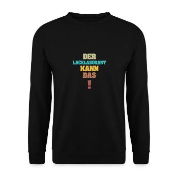 Geschenk für Lacklaborant - Unisex Pullover - Schwarz - Vorne - Alina (178cm) & Michal (187cm)