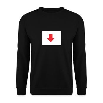 Pfeil Gesicht - Unisex Pullover - Schwarz - Vorne - Alina (178cm) & Michal (187cm)