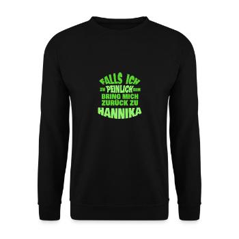 Jungesellenabschied Hannika - Unisex Pullover - Schwarz - Vorne - Alina (178cm) & Michal (187cm)