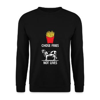Pommes Frites Pommes Liebhaber Fast Food Pommes Ge - Unisex Pullover - Schwarz - Vorne - Alina (178cm) & Michal (187cm)