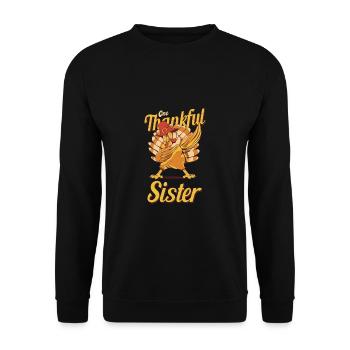 Action de grâce Une sœur reconnaissante Schwester - Sweat-shirt Unisexe - noir - Devant - Alina (178cm) & Michal (187cm)