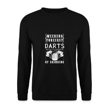 Dart & Bier Lustiger Darts Spruch - Unisex Pullover - Schwarz - Vorne - Alina (178cm) & Michal (187cm)