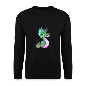 Cute Seahorse Unicorn Seahorse Gift Idea - Unisex Sweatshirt - black - Front - Alina (178cm) & Michal (187cm)