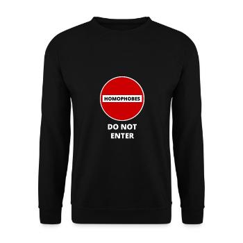 HOMOPHOBES INTERDIT - Sweat-shirt Unisexe - noir - Devant - Alina (178cm) & Michal (187cm)