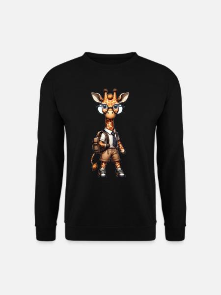 Cute Schoolboy Giraffe - Unisex Sweatshirt - black