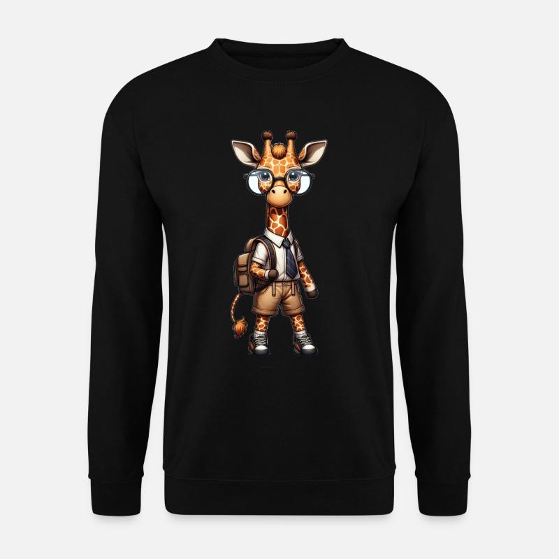 Cute Schoolboy Giraffe - Unisex Pullover - Schwarz