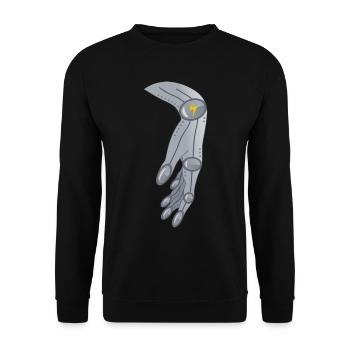 Alien Robotik Hand Geschenk - Unisex Pullover - Schwarz - Vorne - Alina (178cm) & Michal (187cm)