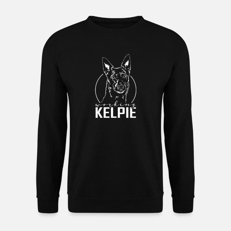 WORKING KELPIE Hundeportrait Wilsigns Hütehunde - Unisex Pullover - Schwarz