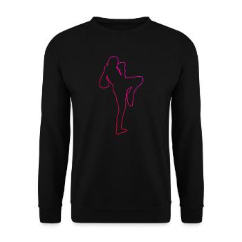 Thai Boxers Women Thai Boxing Thaiboxing Men - Unisex Sweatshirt - black - Front - Alina (178cm) & Michal (187cm)
