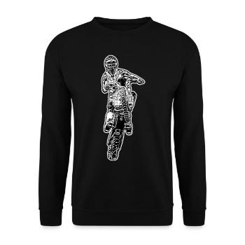 Supermoto / Supermotard / Supermoto Wheelie Biker - Unisex Sweatshirt - black - Front - Alina (178cm) & Michal (187cm)
