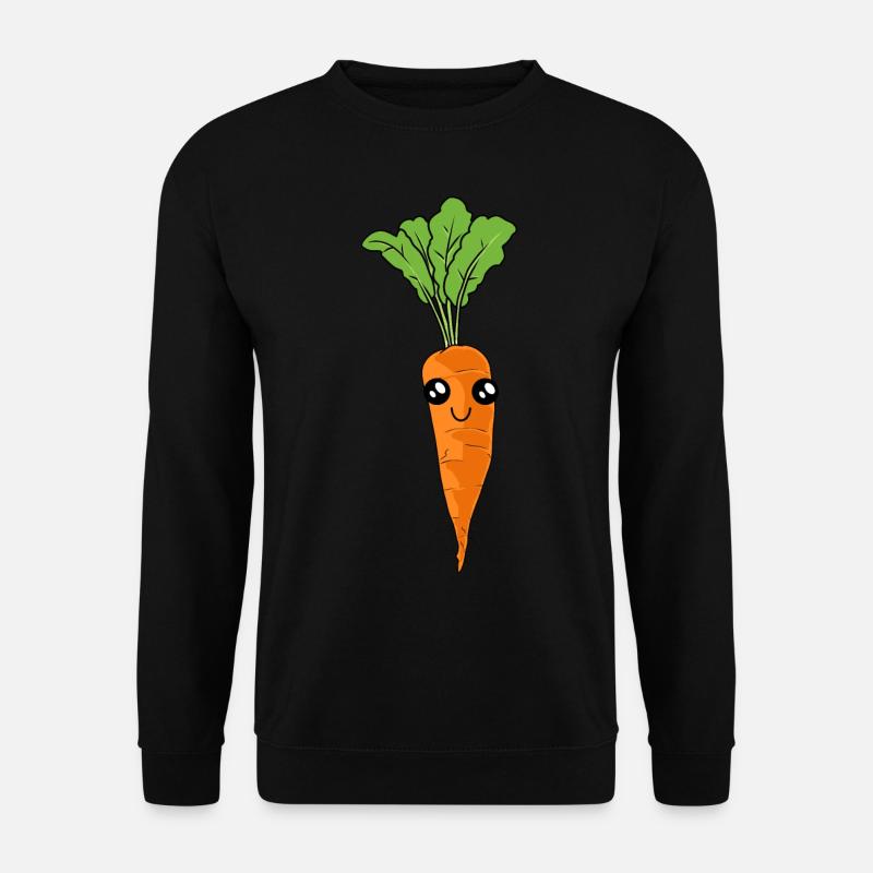 Karotte Mohrrübe Wurze Gesicht Gemüse Vegetarisch - Unisex Pullover - Schwarz