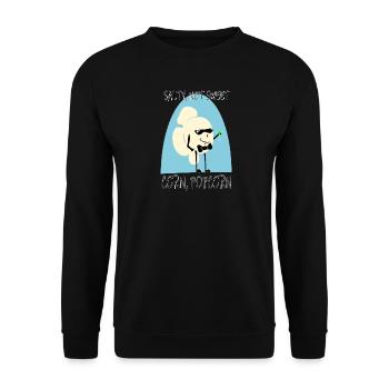 Salziges Popcorn Lustige Popkultur Cartoon Parodie - Unisex Pullover - Schwarz - Vorne - Alina (178cm) & Michal (187cm)