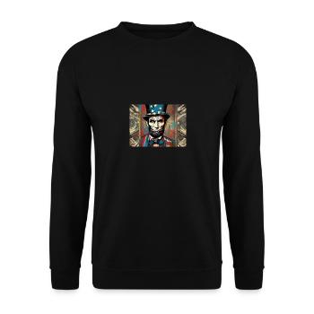 PRESIDENT LINCOLN - Unisex Sweatshirt - black - Front - Alina (178cm) & Michal (187cm)