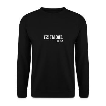 Yes I'm Cold Winter - Unisex Pullover - Schwarz - Vorne - Alina (178cm) & Michal (187cm)