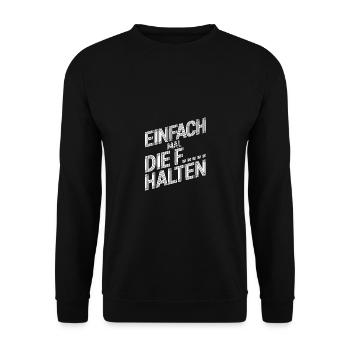 Eins nach dem Anderen der Reihe nach - Unisex Pullover - Schwarz - Vorne - Alina (178cm) & Michal (187cm)