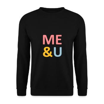 ★ Designfarben änderbar ★ Me & U (Me and you) - Unisex Pullover - Schwarz - Vorne - Alina (178cm) & Michal (187cm)