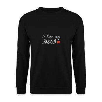 I love my Jesus - Sweat-shirt Unisexe - noir - Devant - Alina (178cm) & Michal (187cm)