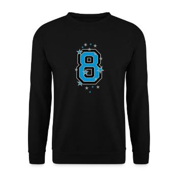 The number eight, and stars - Unisex Sweatshirt - black - Front - Alina (178cm) & Michal (187cm)