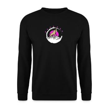 Summit buck in front of pink moon Capricorn - Unisex Sweatshirt - black - Front - Alina (178cm) & Michal (187cm)