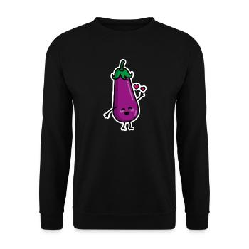 Aubergine couples penis emoji texting sex meme duo - Unisex Sweatshirt - black - Front - Alina (178cm) & Michal (187cm)