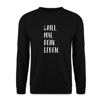 chill mal - Unisex Pullover - Schwarz - Vorne - Alina (178cm) & Michal (187cm)