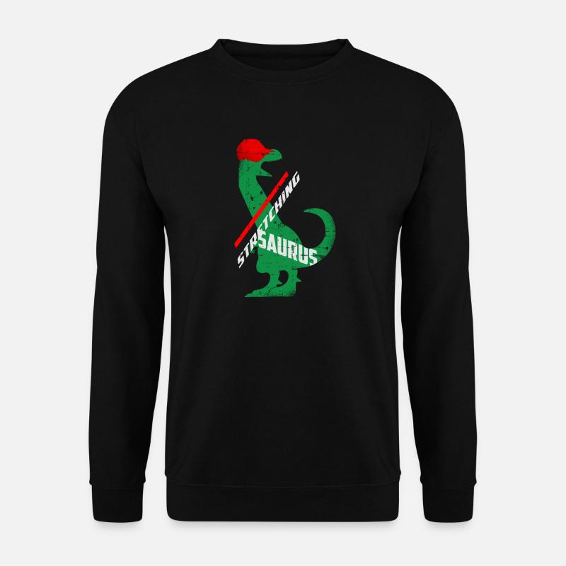 Stretching Dino - Unisex Pullover - Schwarz