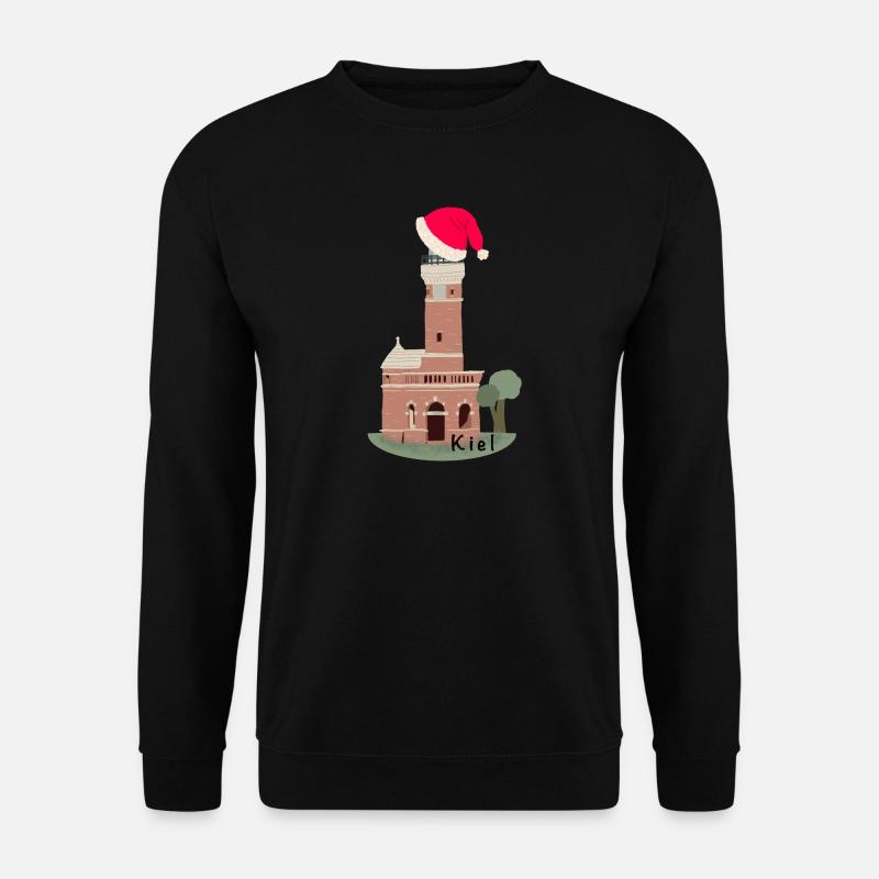 Weihnachten, Kiel Leuchtturm Holtenau - Unisex Pullover - Schwarz