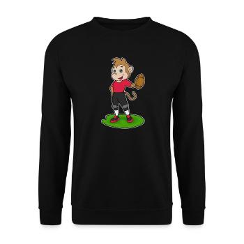 Monkey American Football Sports - Unisex Sweatshirt - black - Front - Alina (178cm) & Michal (187cm)