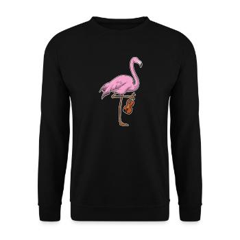 Flamingo Musicien Guitare Musique - Sweat-shirt Unisexe - noir - Devant - Alina (178cm) & Michal (187cm)