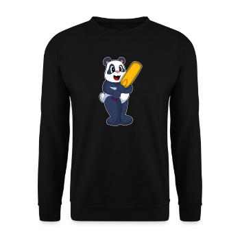 Panda Cricket Cricketschläger - Unisex Pullover - Schwarz - Vorne - Alina (178cm) & Michal (187cm)