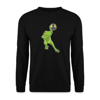 Frog Handball Player Handball - Unisex Sweatshirt - black - Front - Alina (178cm) & Michal (187cm)