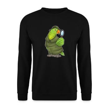 Parrot Detective Magnifier - Unisex Sweatshirt - black - Front - Alina (178cm) & Michal (187cm)